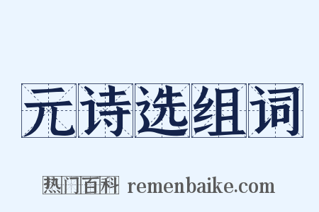 元诗选组词是什么意思的图片